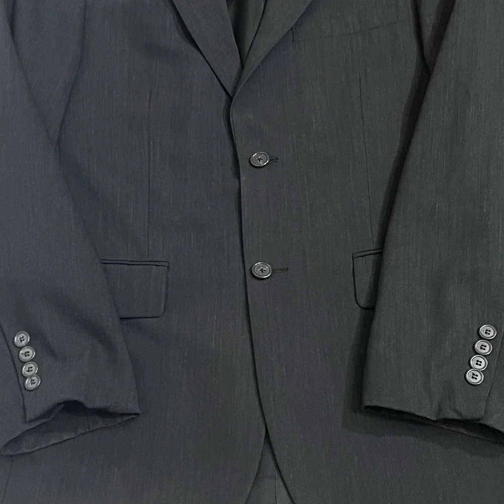Pronto Uomo Wool Blazer Sport Coat Jacket Black 2 Button Ventless Men Size 38 R